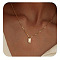 304 Stainless Steel Box Chain Necklaces, 201 Stainless Steel Rectangle Initial Pendant Necklaces for Women, Real 18K Gold Plated, Letter H, 15.75 inch(40cm)