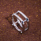 Punk Style Brass Micro Pave Cubic Zirconia Finger Rings, Square, Platinum, 9mm,US Size 9(18.9mm)
