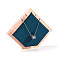 Pointed Pentagon Wood Covered with Velvet Two Necklaces Display Stands, Jewelry Display Holder for Necklace Storage, Teal, 15.5x2x13cm