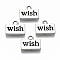 Tibetan Style Alloy Charms, Rectangle with Word Wish, Cadmium Free & Lead Free, Antique Silver, 10x13x2mm, Hole: 1.8mm, about 1000pcs/1000g