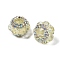 Acrylic Rhinestone Rondelle Beads, with Resin Star Cabochons, for Beadable Pens, Keychains, Jewelry and Crafts, Champagne Yellow, 19.5x14.5mm, Hole: 2.5mm