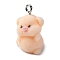 Flocky Resin Pendants, Pig, with Platinum Iron Loop, PeachPuff, 24.5x18x14.5mm, Hole: 2.3mm