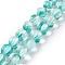 Glass Beads Strands, with Glitter Sequins, Lantern, Medium Turquoise, 10.5x9.5x10.5mm, Hole: 1mm, about 38pcs/strand, 15.24 inch(38.7cm)