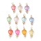 Transparent Acrylic Heart Connector Charms, with 304 Stainless Steel Findings, Mixed Color, Golden, 19.5x8.5x5.5mm, Hole: 1.6mm and 2.7x2mm