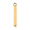 304 Stainless Steel Rectangle Pendants, Manual Polishing, Ion Plating(IP), Golden, 17.5x2x2mm, Hole: 1.5mm