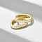 Oval Brass Micro Pave Clear Cubic Zirconia Hoop Earrings, Lead Free & Cadmium Free, Long-Lasting Plated, Real 18K Gold Plated, 16x13x3mm