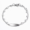 Tarnish Resistant 304 Stainless Steel ID Bracelets, with Lobster Claw Clasps, Heart, Stainless Steel Color, 7-1/8 inch(180mm)
