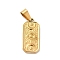 PVD Vacuum Plating 304 Stainless Steel Pendants, with 201 Stainless Steel Snap On Bails, Rectangle with Moon & Star & Eye, Golden, 22.5x10x2mm, Hole: 6.7x3mm