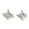 Brass Micro Pave Cubic Zirconia Beads, Cadmium Free & Nickel Free & Lead Free, Star, Platinum, 9x8.5x5.5mm, Hole: 1.5mm