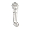 Rack Plating Brass Pendants, Microphone, Long-Lasting Plated, Lead Free & Cadmium Free, with Jump Ring, Platinum, 25x7.5x6.5mm, Hole: 2.5mm