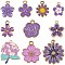 40Pcs 10 Styles Alloy Enamel Pendants, Flower, Lilac, 14.5~32.5x11.5~28x1.5~4.5mm, Hole: 1.4~2mm, 4pcs/style