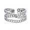 Non-Tarnish 304 Stainless Steel Criss Cross Open Cuff Ring, Chunky Hollow Ring for Women, Stainless Steel Color, US Size 7(17.3mm)