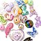 Plating Acrylic Beads, AB Color, Mixed Shapes, Mixed Color, 13~45x13~44x5~12mm, Hole: 2~5mm