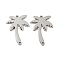 Non-Tarnish 304 Stainless Steel Connector Charms, Coconut Tree, Stainless Steel Color, 18.5x14x1mm, Hole: 1.2mm