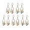 Moon and Star Alloy Enamel Chandelier Earrings, Mixed Color, 45x13mm