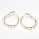 Латунные серьги-кольца с застежкой сзади KK-T038-247G-1