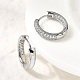 Латунные серьги-кольца из прозрачного кубического циркония EJEW-K276-11P-02-3