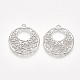 Латунные филигранные подвески KK-T038-399P-1
