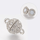 Сплав Rhinestone магнитные застежки X-RB-H116-2-N-2