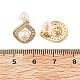 Серьги-гвоздики из латуни и стекла EJEW-P302-03G-5