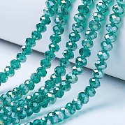 Стеклянные бусины с гальваническим покрытием  EGLA-A034-T1mm-B04