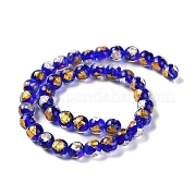 Ручной работы золотые и серебряные бусины Lampwork фольги GLAA-G107-07A-04