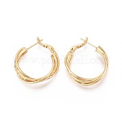 Серьги-кольца из латуни EJEW-T047-99G