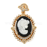 Латунные микропаве прозрачные подвески с фианитом KK-N254-103G