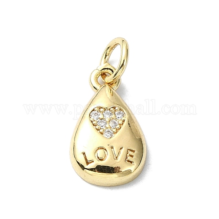 Подвески из латуни с микропаве на тему сердца и циркония KK-H475-56G-01-1