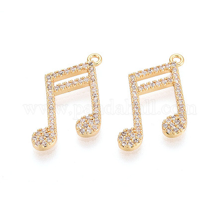 Латунные микропаве прозрачные подвески с фианитом KK-T074-110A-G-1