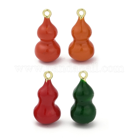 Подвески из латуни и эмали в виде тыквы KK-G526-20G-1