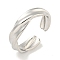 Non-Tarnish Twist 304 Stainless Steel Open Cuff Finger Rings for Unisex, Stainless Steel Color, 5mm