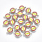 Alloy Enamel Cabochons, Fit Floating Locket Charms, Flat Round with Lightning Bolt, Colorful, Platinum, 12x8x5mm