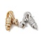 Brass Micro Pave Clear Cubic Zirconia Interlocking Clasps, Cadmium Free & Nickel Free & Lead Free, Mixed Color, 52mm, Clasp1: 32.5x13x10mm, Clasp2: 25x11x9.5mm, Hole: 5x4.8mm