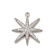 Rack Plating Brass Micro Pave Clear Cubic Zirconia Pendants, Long-Lasting Plated, Lead Free & Cadmium Free, Star Charms, Platinum, 22x19.5x3mm, Hole: 1.2mm