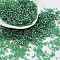 Transparent Colours Luster Glass Seed Beads, Cylinder, Medium Sea Green, 2x2mm, Hole: 1mm