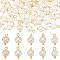 70Pcs Natural Cultured Freshwater Pearl Charms, with Platinum Tone Brass Ball Head pins, Oval, Golden, 10~12x6.5~8x4~5.5mm, Hole: 2.3~2.6mm