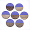 Resin & Walnut Wood Pendants, Flat Round, Mauve, 28.5x3.5~4mm, Hole: 1.5mm