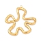 304 Stainless Steel Pendants, Ion Plating(IP), Flower Charms, Real 14K Gold Plated, 43x39.5x3mm, Hole: 1.5mm
