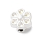 Rack Plating Alloy Beads, Flower, Silver, 7x7x5mm, Hole: 1mm