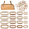 16Pcs 4 Style Zinc Alloy Screw-in Grommet Eyelet Findings, for Bag Making, Oval, Light Gold, 2.55~4.35x1.4~1.9x0.55~0.65cm, Inner Diameter: 1.6~3.15x0.55~0.95cm, 4pcs/style