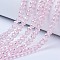 Electroplate Glass Beads Strands, AB Color Plated, Faceted, Rondelle, Pink, 4x3mm, Hole: 0.4mm, about 110~115pcs/strand, 39~40cm