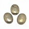 Oval Natural Pyrite Cabochons, 14x10x5mm