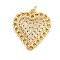 Brass Micro Pave Cubic Zirconia Pendants, with Jump Ring, Heart Charms, Rack Plating, Long-Lasting Plated, Lead Free & Cadmium Free, Real 18K Gold Plated, 22.5x20.5x4mm, Hole: 3mm