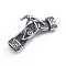 Retro 304 Stainless Steel Links, for Leather Cord Bracelets Making, Motorcycle, Antique Silver, 20x40x7mm, Hole: 4x8mm
