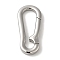 Non-Tarnish 304 Stainless Steel Keychain Clasps, Curved Surface, Stainless Steel Color, 48x22x6mm