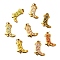 304 Stainless Steel Enamel Pendants, Boot Charms, Ion Plating(IP), Real 18K Gold Plated, with Jump Ring, Mixed Color, 20x15x2mm, Hole: 3.2mm