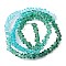 Transparent Baking Paint Glass Bead Strands, Segmented Multi-color Beads, Triangle, Teal, 4.5x4x3.5mm, Hole: 1mm, about 134~137pcs/strand, 13.27~13.39''(33.7~34cm)
