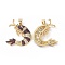 Brass Micro Pave Clear Cubic Zirconia Pendants, Cadmium Free & Lead Free, Shrimp, Cerise, 28x26.5x4mm, Hole: 3.5x5mm