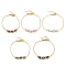 Heart with Evil Eye Enamel Slider Bracelet with Box Chains, Rack Plating Brass Bracelet, Mixed Color, 7-1/2~8-1/4 inch(18.9~20.9cm)
